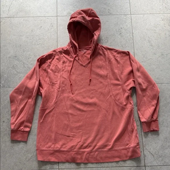 Athleta Women’s Warm Coral V Neck Hoodie - Picture 1 of 12